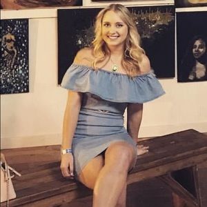 Off the shoulder denim dress